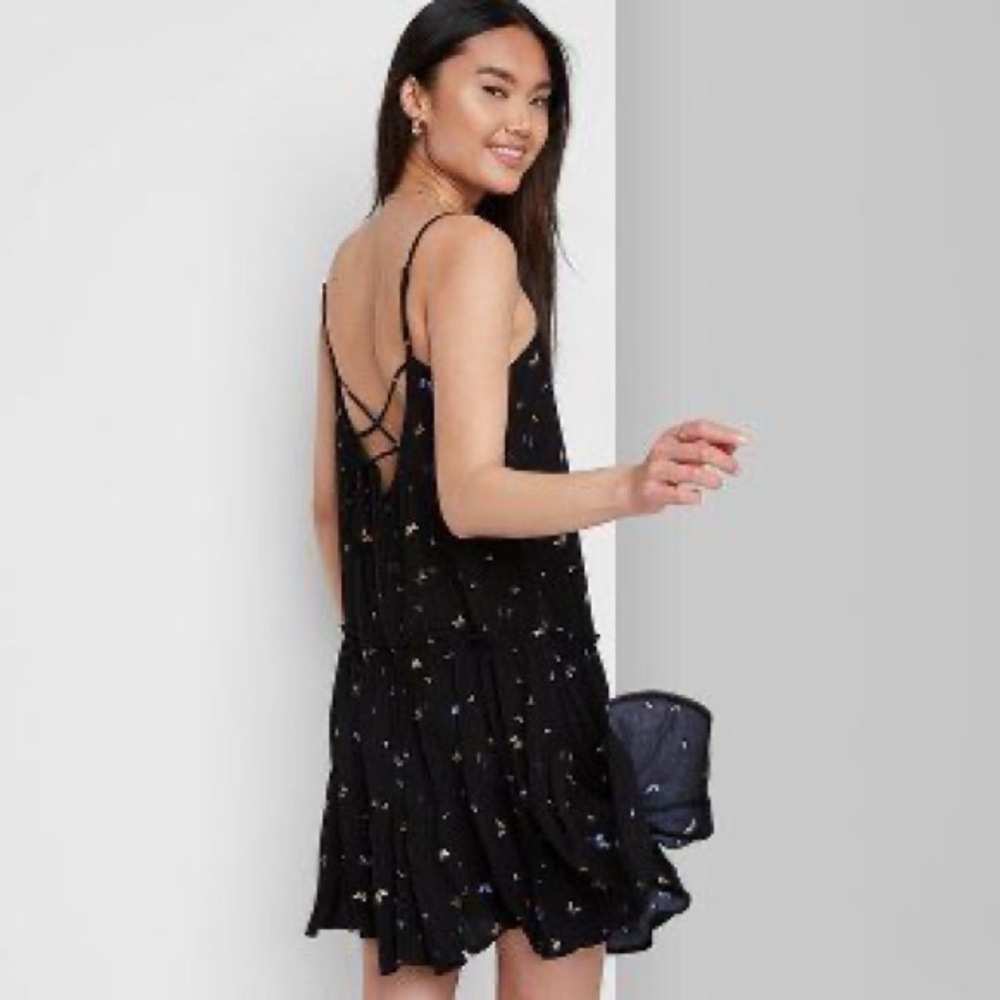 Wild Fable Back Lace Up Butterfly Sundress
